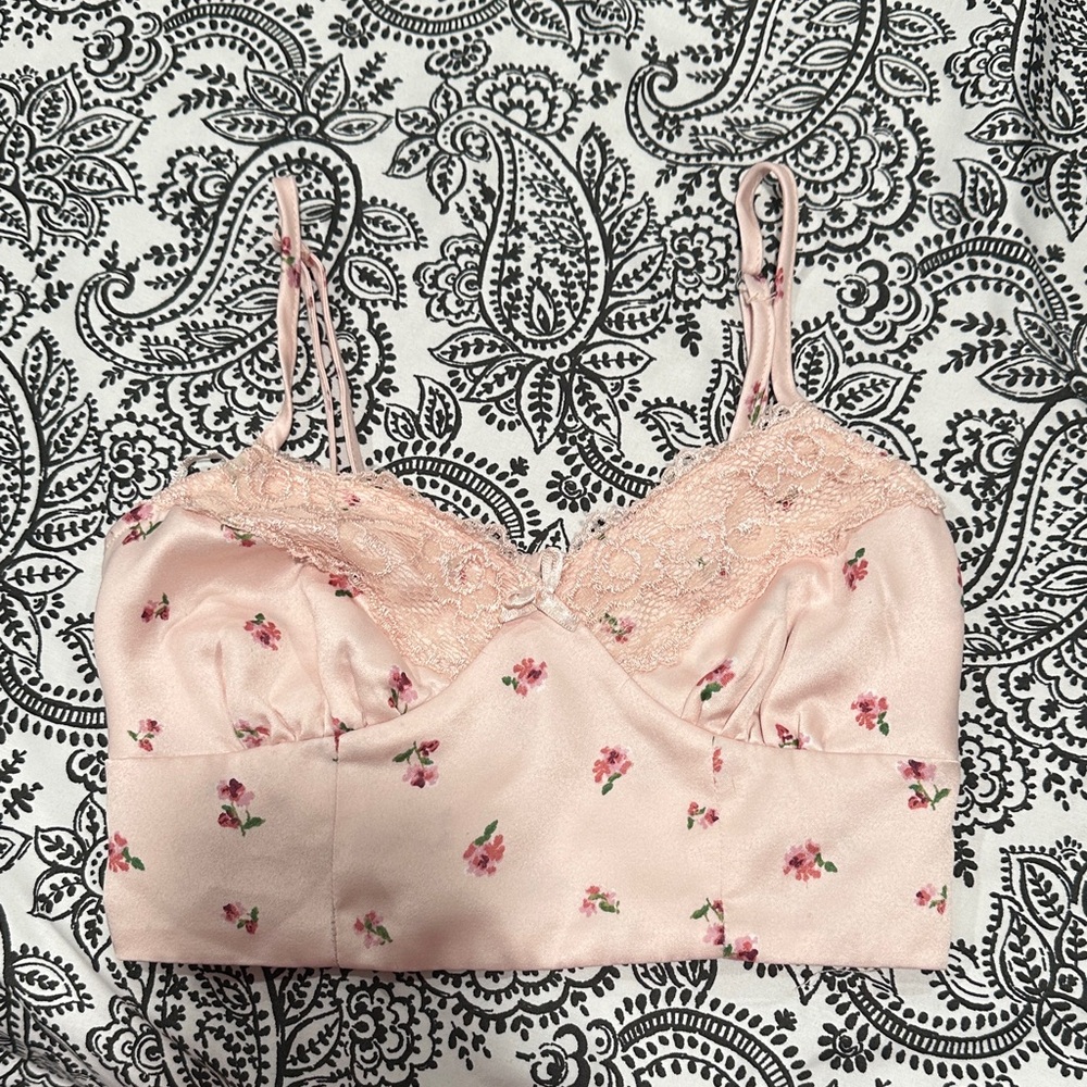 Aeropostale Pink Floral Lace Bra